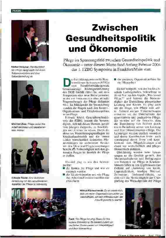 Vorschauseite 1: Zwischen Gesundheitspolitik und Ökonomie