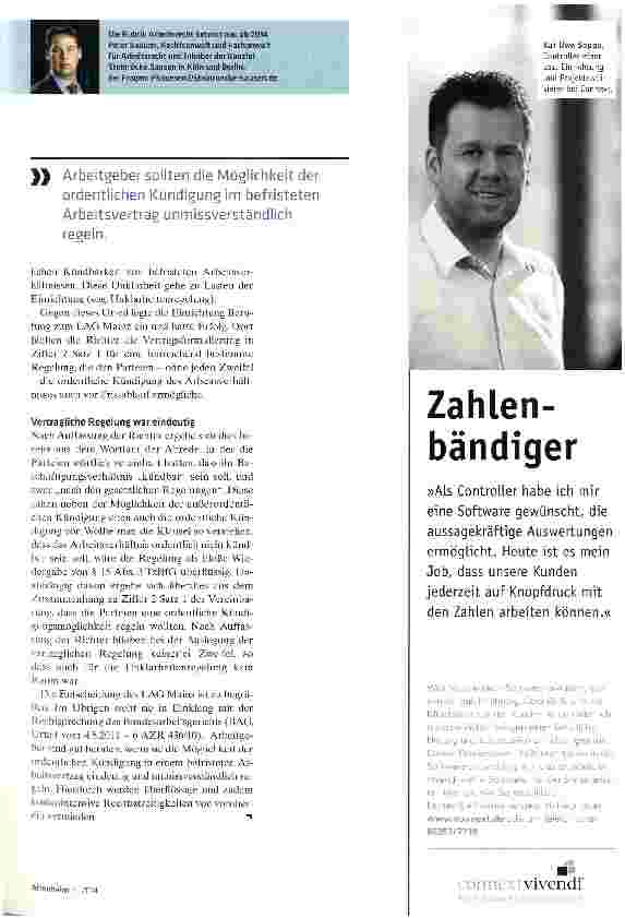Vorschauseite 2: Bei befristeten Arbeitsverträgen Kündigungszeiten präzisieren