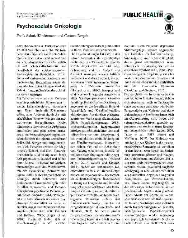 Vorschauseite 1: Psychosoziale Onkologie