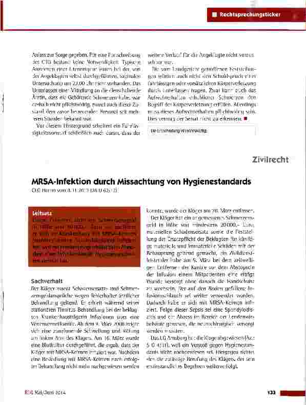 Vorschauseite 3: Verdacht der fahrlässigen Tötung gegen eine Hebamme OLG Dresden vom 14.2.2014(2 OLG 25 Ss 788/13)