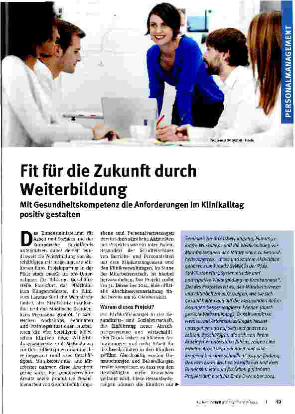 Vorschauseite 1: Fit für die Zukunft durch Weiterbildung