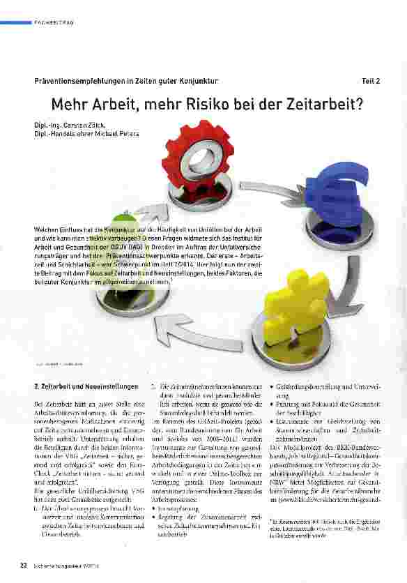 Vorschauseite 1: Mehr Arbeit, mehr Risiko bei der Zeitarbeit?