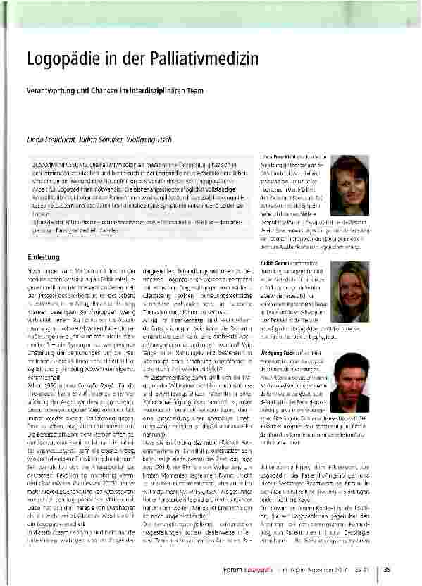 Vorschauseite 1: Logopädie in der Palliativmedizin