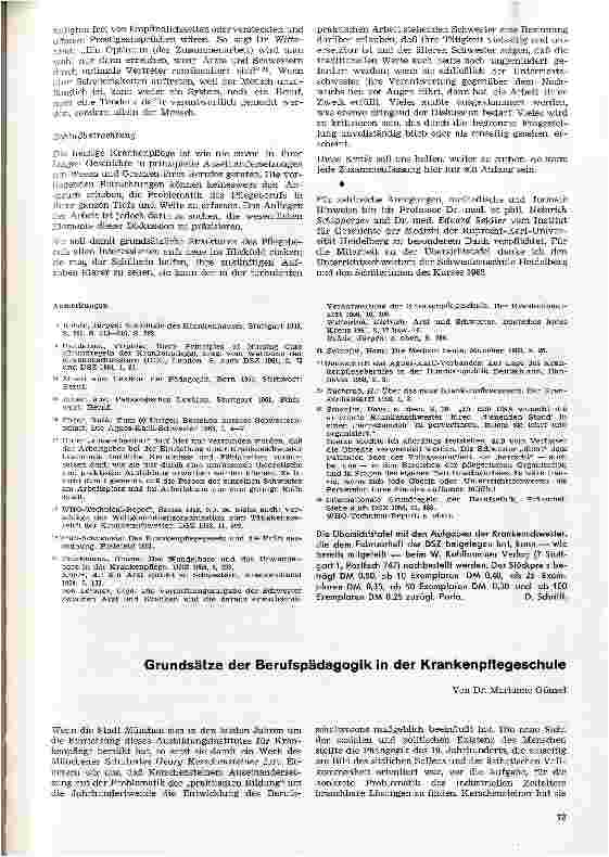 Vorschauseite 4: Betrachtungen zur heutigen Struktur des Pflegeberufes