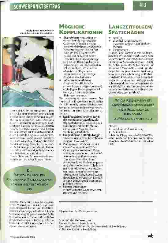 Vorschauseite 4: Autologe Knochenmarktransplantation