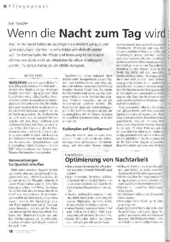Vorschauseite 1: Wenn die Nacht zum Tag wird Nachtwache