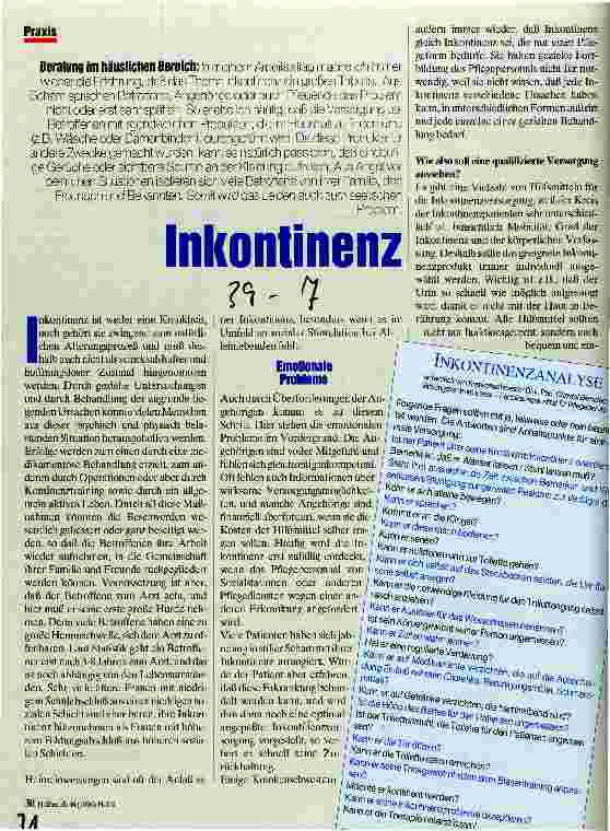 Vorschauseite 1: Inkontinenz Beratung im Häuslichen Bereich