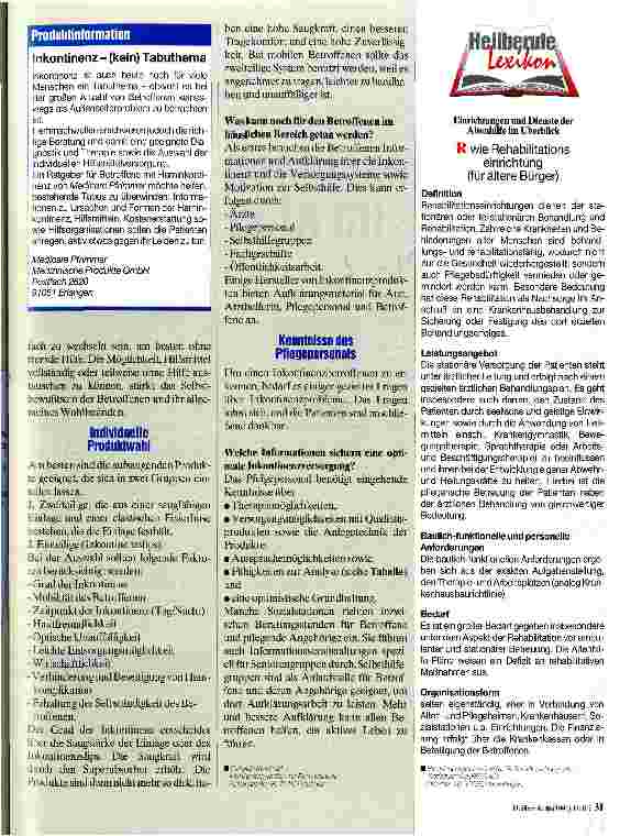 Vorschauseite 2: Inkontinenz Beratung im Häuslichen Bereich