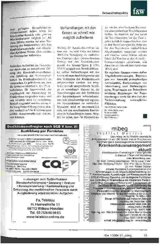 Vorschauseite 3: Welche Änderungen bringt das GMG für die Krankenhausapotheke? Neue Möglichkeiten - doch auch neue Vereinbarungen sind erforderlich