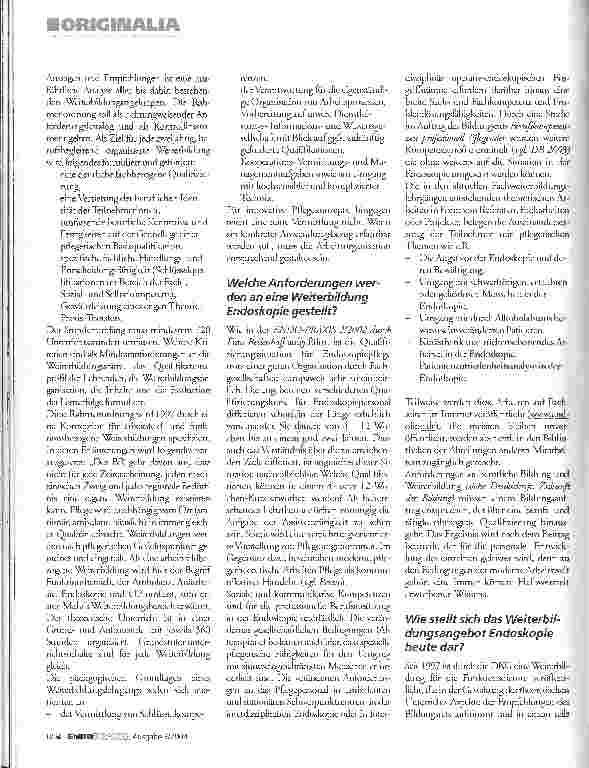 Vorschauseite 3: Entwicklung der Empfehlungen und Gesetze zur Weiterbildung Endoskopie bzw. Funktionsdienst