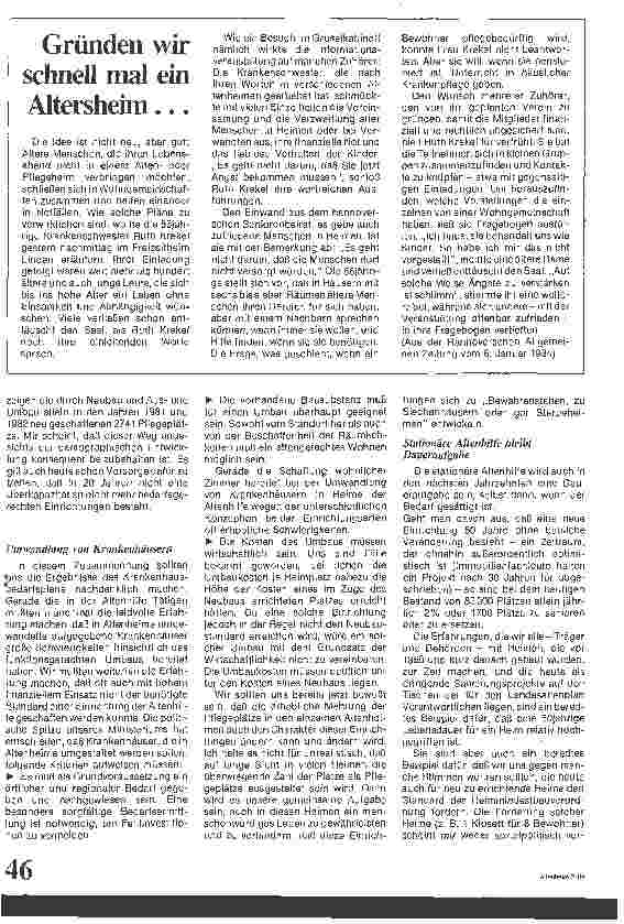 Vorschauseite 2: Situation der stationären Altenhilfe in Bayern