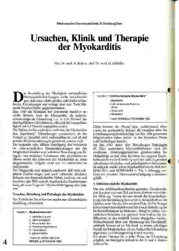 Vorschauseite 1: Ursachen, Klinik und Therapie der Myokarditis