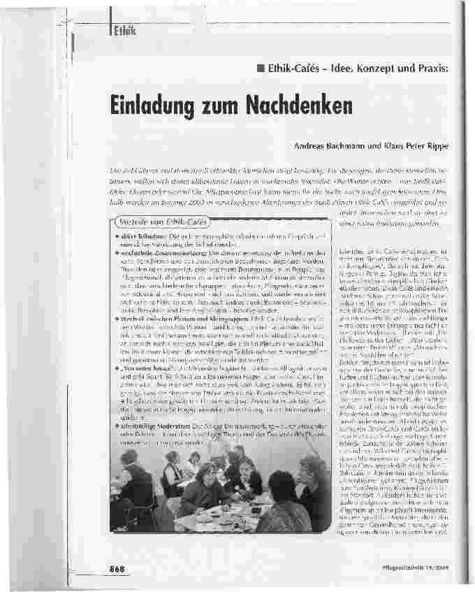 Vorschauseite 1: Einladung zum Nachdenken