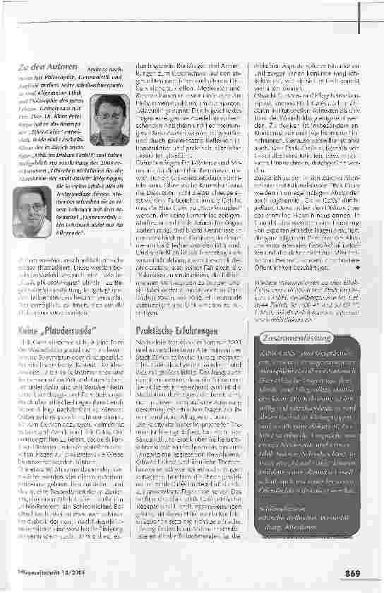 Vorschauseite 2: Einladung zum Nachdenken