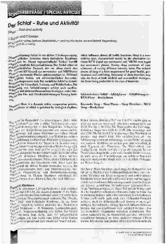 Vorschauseite 1: Schlaf - Ruhe und Aktivität
