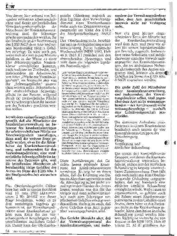 Vorschauseite 2: Schweigepflicht und Zeugnisverweigerungsrecht für den Verwaltungsdirektor und die anderen Mitarbeiter der Verwaltung