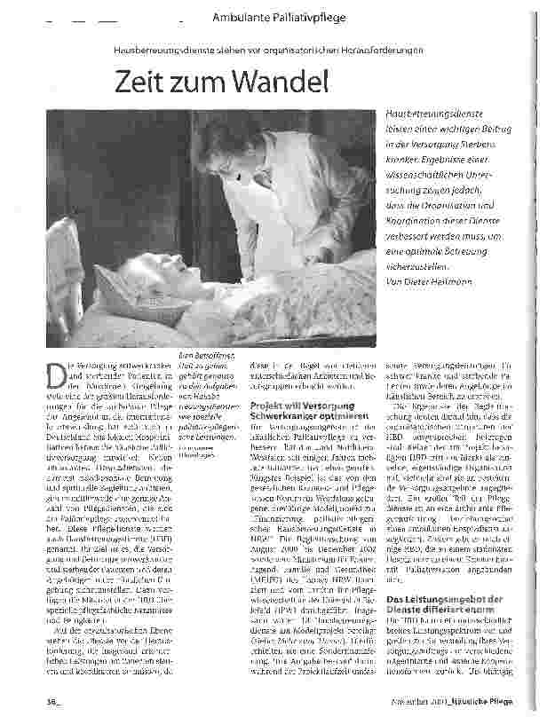 Vorschauseite 1: Zeit zum Wandel - Hausbetreuungsdienste stehen vor organisatorischen Herausforderungen