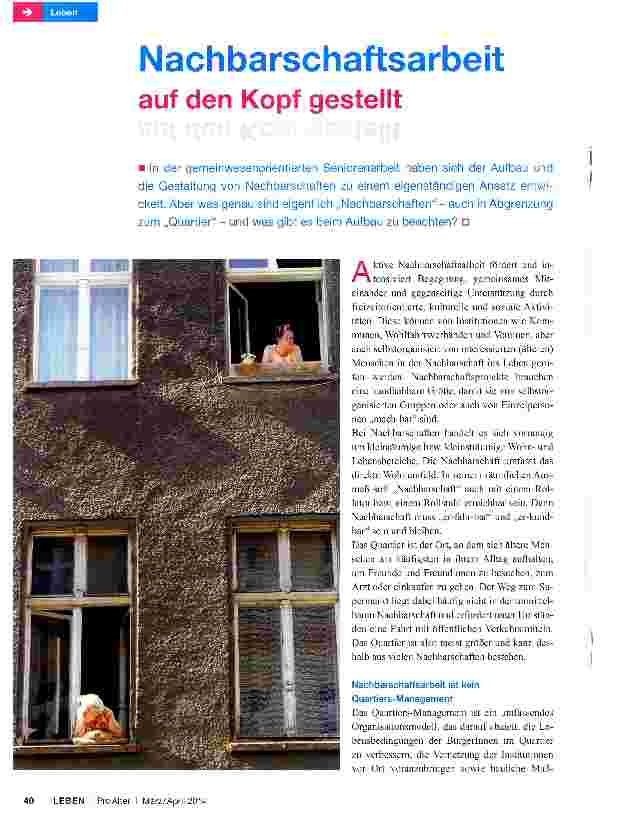 Vorschauseite 1: Nachbarschaftsarbeit auf den Kopf gestellt