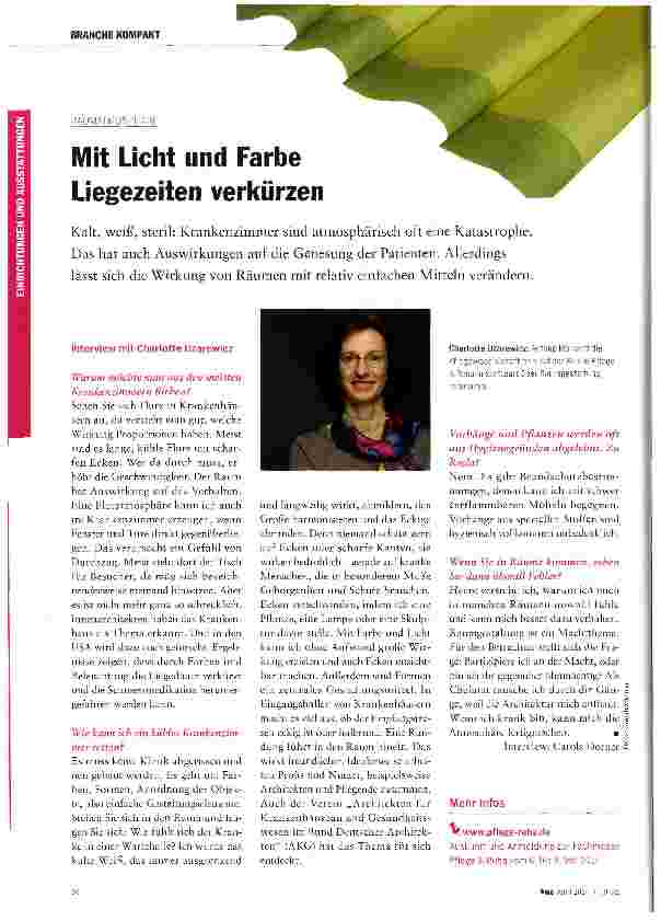 Vorschauseite 1: Mit Licht und Farbe Liegezeiten verkürzen