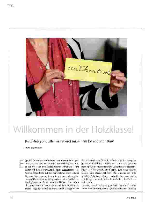Vorschauseite 1: Willkommen in der Holzklasse
