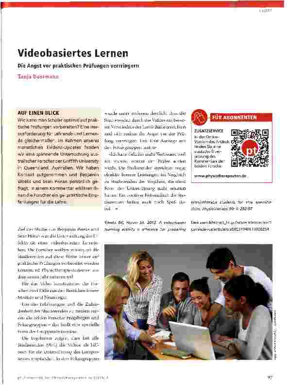 Vorschauseite 1: Videobasiertes Lernen