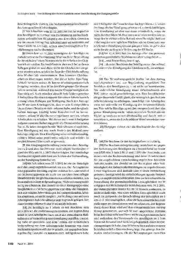 Vorschauseite 2: Feststellung der Unwirksamkeit einer Entscheidung der Einigungsstelle