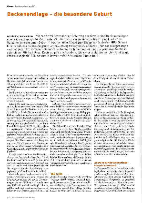 Vorschauseite 1: Beckenendlage - die besondere Geburt