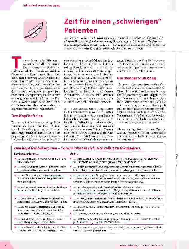 Vorschauseite 1: Zeit für einen „schwierigen Patienten