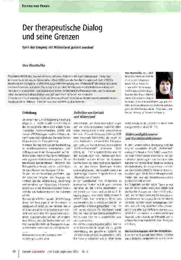 Vorschauseite 1: Der therapeutische Dialog und seine Grenzen