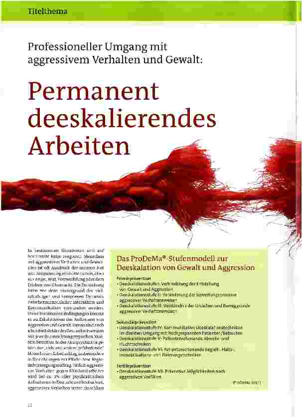 Vorschauseite 1: Permanent deeskalierendes Arbeiten
