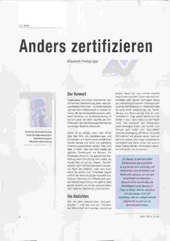 Vorschauseite 1: Anders zertifizieren