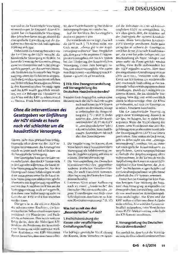 Vorschauseite 2: Verbessern Verträge nach § 73b SGB V die hausärztliche Versorgung?