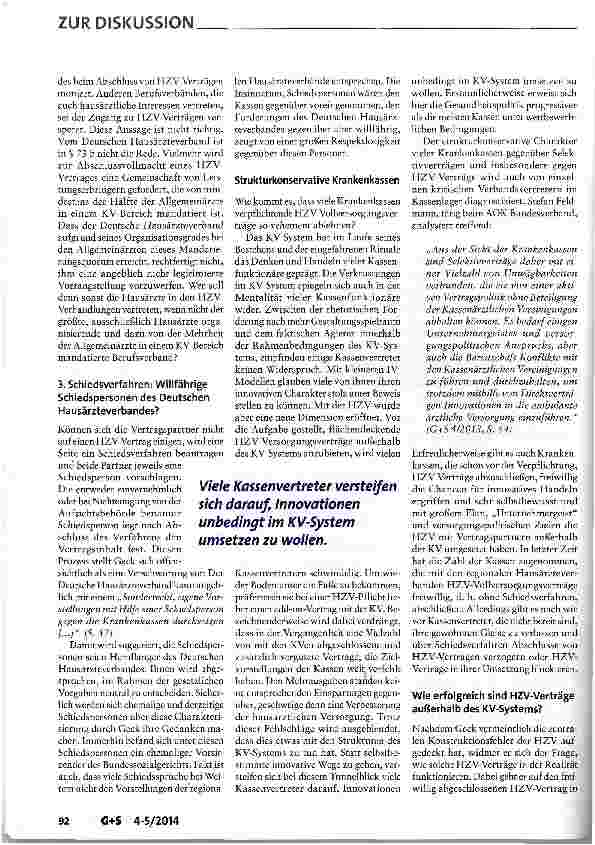 Vorschauseite 3: Verbessern Verträge nach § 73b SGB V die hausärztliche Versorgung?