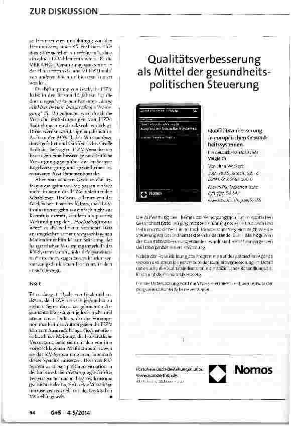 Vorschauseite 5: Verbessern Verträge nach § 73b SGB V die hausärztliche Versorgung?