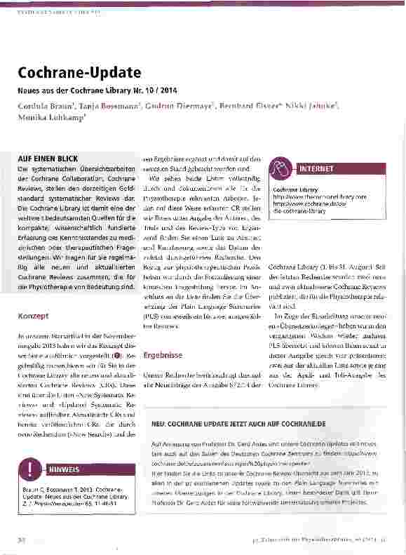 Vorschauseite 1: Cochrane-Update