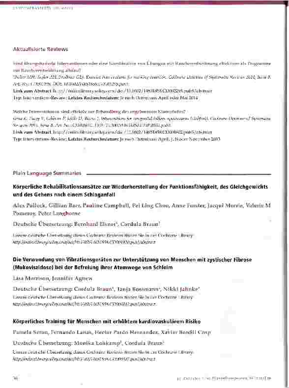 Vorschauseite 3: Cochrane-Update
