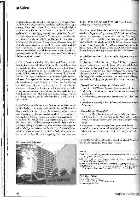 Vorschauseite 3: Occupational Therapy in ThailandErgotherapeutinnen als Helferinnen sehr willkommen
