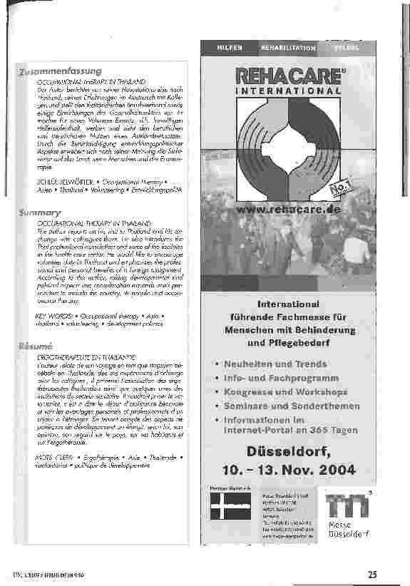 Vorschauseite 4: Occupational Therapy in ThailandErgotherapeutinnen als Helferinnen sehr willkommen