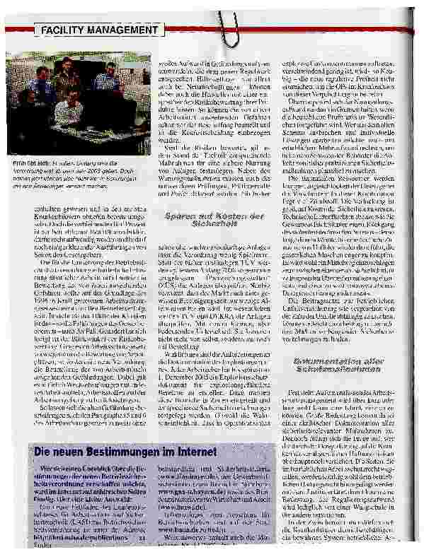 Vorschauseite 2: Neue Regeln, neue RisikenBETRIEBSSICHERHEITSVERORDNUNG