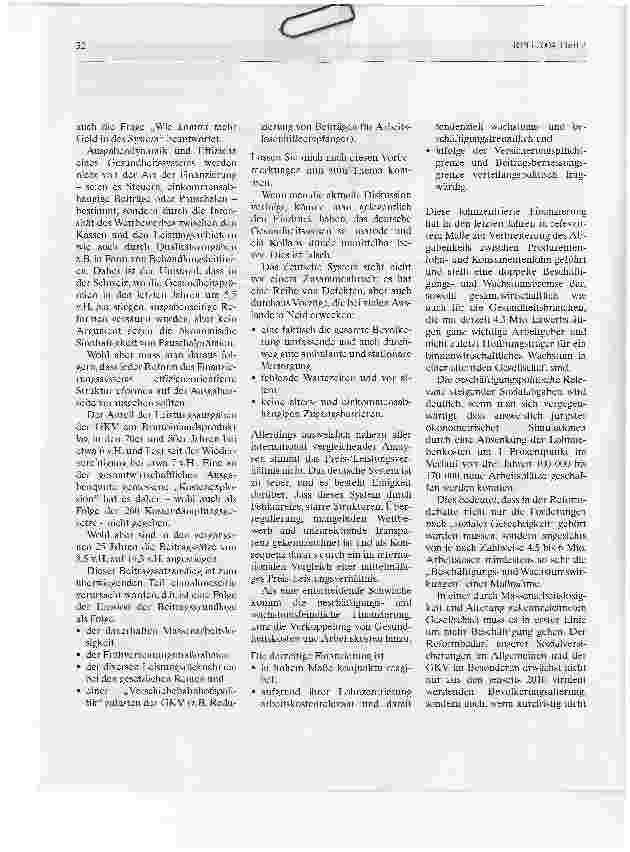 Vorschauseite 2: Finanzierung der Gesetzlichen Krankenversicherung durch pauschale Gesundheitsprämien