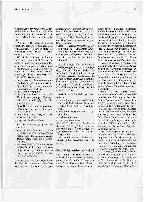 Vorschauseite 3: Finanzierung der Gesetzlichen Krankenversicherung durch pauschale Gesundheitsprämien