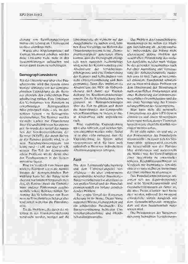 Vorschauseite 5: Finanzierung der Gesetzlichen Krankenversicherung durch pauschale Gesundheitsprämien