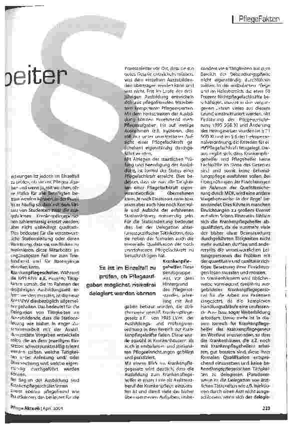Vorschauseite 2: Pflegefremde Mitarbeiter im Krankenhaus