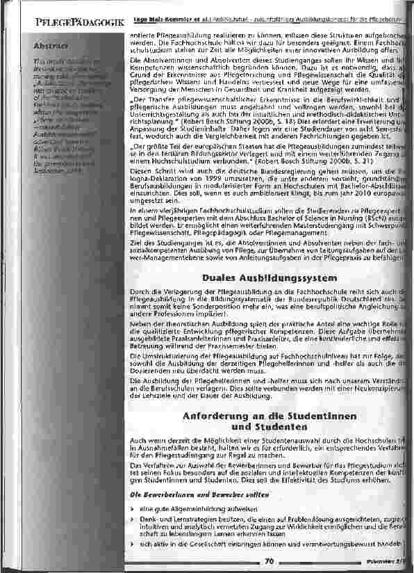 Vorschauseite 2: AuBiKo. futuri - zukunftsfähiges Ausbildungskonzept für die Pflegeberufe in Deuschland