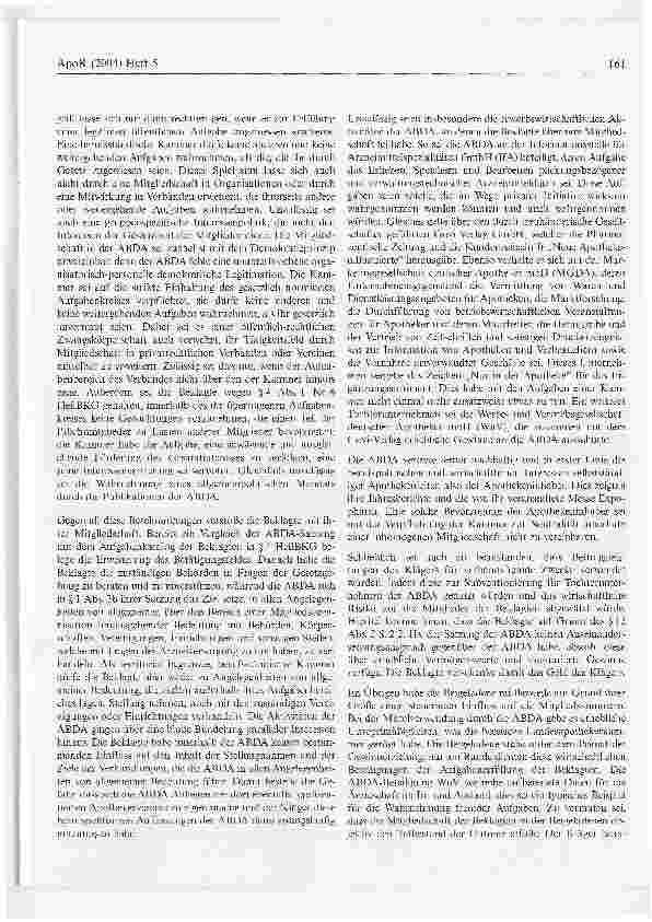 Vorschauseite 2: Keine Pflicht der LAK zum Austritt aus der ABDA Entscheidungen zum ABDA-Austritt