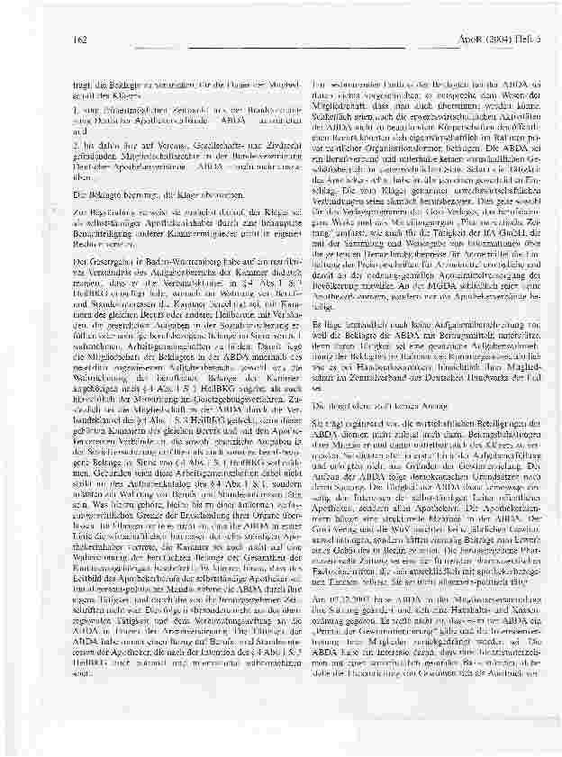 Vorschauseite 3: Keine Pflicht der LAK zum Austritt aus der ABDA Entscheidungen zum ABDA-Austritt