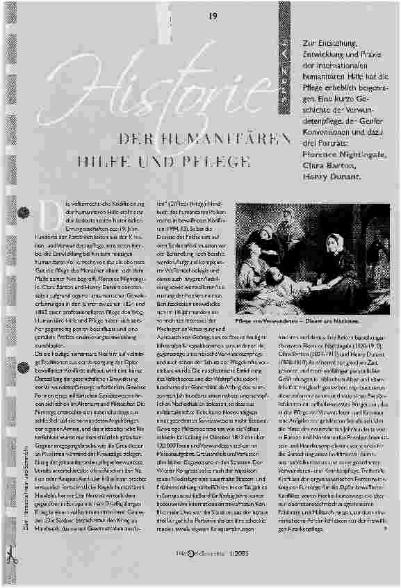 Vorschauseite 1: Historie der humanitären Hilfe und Pflege