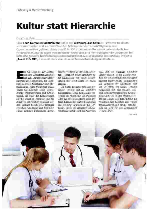 Vorschauseite 1: Kultur statt Hierarchie