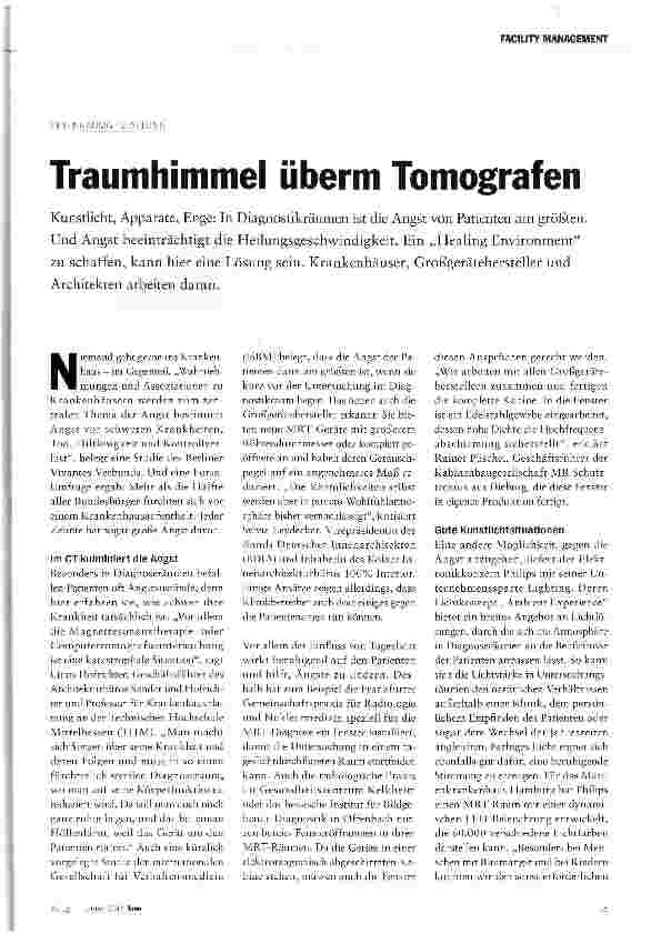 Vorschauseite 2: Traumhimmel überm Tomografen