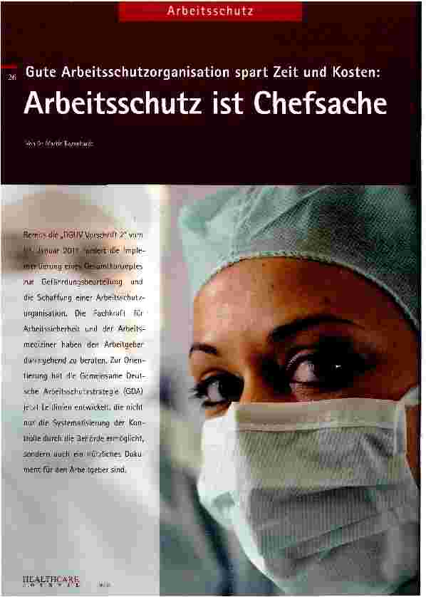 Vorschauseite 1: Arbeitsschutz ist Chefsache